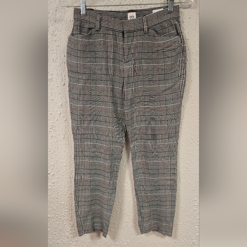 GAP Black and White Houndstooth Ankle Pants